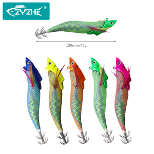 5pcs Luminous Wooden Shrimp Bait