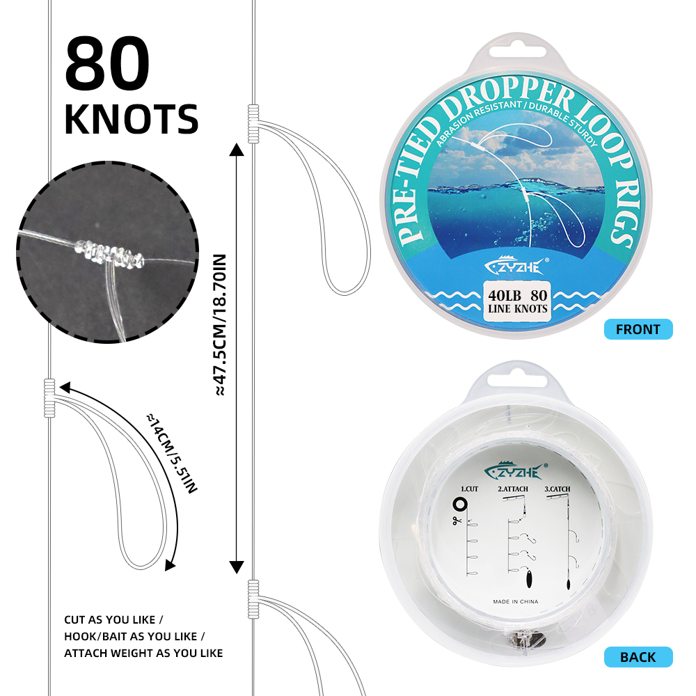 Pre-Tied Dropper Loop Rigs. Fishing Line Spool - Image 3