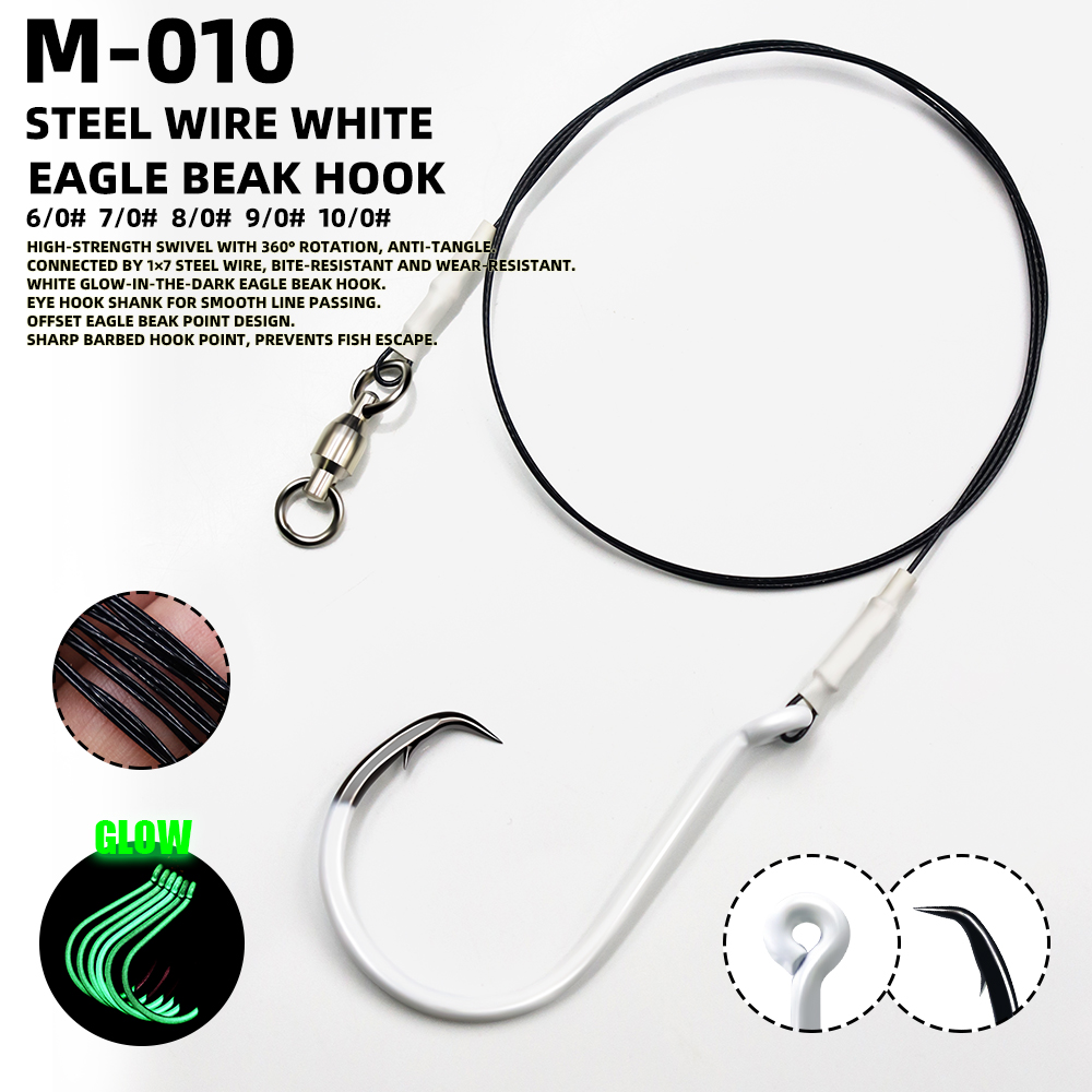 Fishing Leader Glow In Dark Circle Hook rigs - 图片 2